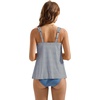 image:imageSUUKSESS Women Ruffle High Waisted Tankini Swimsuit Tummy Control Bathing Suit80  Black Stipped  Blue Bottom