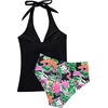 image:imageSUUKSESS Women Sexy Halter Tankini Bathing Suits Slimming Tummy Control High Waisted Swimsuits 2 PieceFlowers Multi