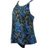 image:imageSUUKSESS Women Tummy Control Tankini Bathing Suit Ruffle High Waisted Swimsuit60 Blue Green Leaf