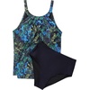 image:imageSUUKSESS Women Tummy Control Tankini Bathing Suit Ruffle High Waisted Swimsuit60 Blue Green Leaf