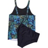 image:imageSUUKSESS Women Tummy Control Tankini Bathing Suit Ruffle High Waisted Swimsuit60 Blue Green Leaf