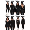 image:imageSUUKSESS Women 2 Piece Tie Front Wrap Outfits Cover Up Tops Soft leggings With PocketsBlack