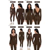 image:imageSUUKSESS Women 2 Piece Tie Front Wrap Outfits Cover Up Tops Soft leggings With PocketsBrown