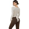 image:imageSUUKSESS Women 2 Piece Tie Front Wrap Outfits Cover Up Tops Soft leggings With PocketsBrown Polka Dots