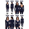 image:imageSUUKSESS Women 2 Piece Tie Front Wrap Outfits Cover Up Tops Soft leggings With PocketsNavy Blue