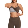 image:imageSUUKSESS Women Sexy Workout Sets Padded Sports Bra High Waisted Leggings OutfitsBrown