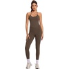 image:imageSUUKSESS Women Sexy Workout Sets Padded Sports Bra High Waisted Leggings OutfitsBrown