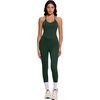 image:imageSUUKSESS Women Sexy Workout Sets Padded Sports Bra High Waisted Leggings OutfitsDark Green