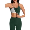 image:imageSUUKSESS Women Sexy Workout Sets Padded Sports Bra High Waisted Leggings OutfitsDark Green