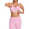 image:imageSUUKSESS Women Sexy Workout Sets Padded Sports Bra High Waisted Leggings OutfitsLight Pink