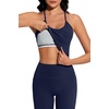 image:imageSUUKSESS Women Sexy Workout Sets Padded Sports Bra High Waisted Leggings OutfitsNavy Blue