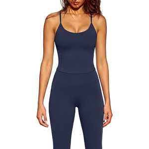 image:imageSUUKSESS Women Sexy Workout Sets Padded Sports Bra High Waisted Leggings OutfitsNavy Blue