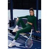 image:imageSUUKSESS Women 2 Piece Workout Sets HalfZip Athletic Top Seamless Leggings  Athletic Long Sleeve Crop TopHidden Scrunch Hip Lifting LeggingsYoga Gym Matching SetsSoft Stretch fabricGreen