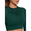 image:imageSUUKSESS Women 2 Piece Workout Sets HalfZip Athletic Top Seamless Leggings  Athletic Long Sleeve Crop TopHidden Scrunch Hip Lifting LeggingsYoga Gym Matching SetsSoft Stretch fabricGreen