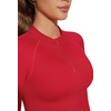 image:imageSUUKSESS Women 2 Piece Workout Sets HalfZip Athletic Top Seamless Leggings  Athletic Long Sleeve Crop TopHidden Scrunch Hip Lifting LeggingsYoga Gym Matching SetsSoft Stretch fabricRed