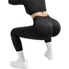 image:imageSUUKSESS Women 2 Piece Workout Sets HalfZip Athletic Top Seamless Leggings  Athletic Long Sleeve Crop TopHidden Scrunch Hip Lifting LeggingsYoga Gym Matching SetsSoft Stretch fabricBlack