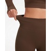 image:imageSUUKSESS Women 2 Piece Workout Sets Square Neck Crop Top Seamless Leggings  Long Sleeve Athletic TopHidden Scrunch Hip Lifting LeggingsYoga Pilates Matching SetsSoft Stretch fabricDark Brown