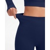 image:imageSUUKSESS Women 2 Piece Workout Sets Square Neck Crop Top Seamless Leggings  Long Sleeve Athletic TopHidden Scrunch Hip Lifting LeggingsYoga Pilates Matching SetsSoft Stretch fabricNavy Blue