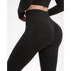 image:imageSUUKSESS Women 2 Piece Workout Sets Square Neck Crop Top Seamless Leggings  Long Sleeve Athletic TopHidden Scrunch Hip Lifting LeggingsYoga Pilates Matching SetsSoft Stretch fabricBlack