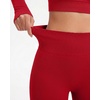 image:imageSUUKSESS Women 2 Piece Workout Sets Square Neck Crop Top Seamless Leggings  Long Sleeve Athletic TopHidden Scrunch Hip Lifting LeggingsYoga Pilates Matching SetsSoft Stretch fabricRed