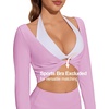 image:imageSUUKSESS Women 2 Piece Workout Sets for Pilates Long Sleeve Top LeggingsPink