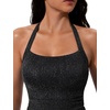 image:imageSUUKSESS Women Halter Tankini Swimsuits Tummy Control Two Piece Bathing SuitBlack