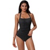 image:imageSUUKSESS Women Halter Tankini Swimsuits Tummy Control Two Piece Bathing SuitBlack