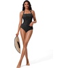 image:imageSUUKSESS Women Halter Tankini Swimsuits Tummy Control Two Piece Bathing SuitBlack