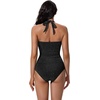 image:imageSUUKSESS Women Halter Tankini Swimsuits Tummy Control Two Piece Bathing SuitBlack