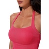 image:imageSUUKSESS Women Halter Tankini Swimsuits Tummy Control Two Piece Bathing SuitRed