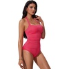 image:imageSUUKSESS Women Halter Tankini Swimsuits Tummy Control Two Piece Bathing SuitRed
