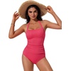 image:imageSUUKSESS Women Halter Tankini Swimsuits Tummy Control Two Piece Bathing SuitRed