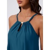 image:imageSUUKSESS Women Ruffle High Neck Tankini Swimsuit Tummy Control Bathing SuitBlue Floral