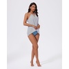 image:imageSUUKSESS Women Ruffle High Neck Tankini Swimsuit Tummy Control Bathing SuitBlue Striped