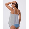 image:imageSUUKSESS Women Ruffle High Neck Tankini Swimsuit Tummy Control Bathing SuitBlue Striped