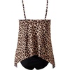 image:imageSUUKSESS Women Ruffle High Neck Tankini Swimsuit Tummy Control Bathing SuitLeopard Black