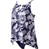 image:imageSUUKSESS Women Ruffle High Neck Tankini Swimsuit Tummy Control Bathing SuitNavy Blue Floral