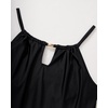 image:imageSUUKSESS Women Ruffle High Neck Tankini Swimsuit Tummy Control Bathing SuitRetro Floral Black