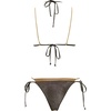 image:imageSUUKSESS Women Sexy Triangle Bikini Set Halter String Two Piece Swimsuit225 Black Gold Glitter