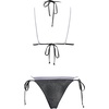 image:imageSUUKSESS Women Sexy Triangle Bikini Set Halter String Two Piece Swimsuit225 Black Silver Glitter