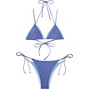 image:imageSUUKSESS Women Sexy Triangle Bikini Set Halter String Two Piece Swimsuit225 Blue Glitter