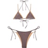 image:imageSUUKSESS Women Sexy Triangle Bikini Set Halter String Two Piece Swimsuit225 Brown Glitter