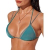 image:imageSUUKSESS Women Sexy Triangle Bikini Set Halter String Two Piece Swimsuit225 Peacock Blue Glitter