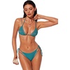 image:imageSUUKSESS Women Sexy Triangle Bikini Set Halter String Two Piece Swimsuit225 Peacock Blue Glitter