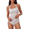 image:imageSUUKSESS Women Halter Tankini Swimsuits Tummy Control Two Piece Bathing SuitGold White