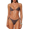 image:imageSUUKSESS Women Sexy Triangle Bikini Set Halter String Two Piece Swimsuit225 Brown Glitter