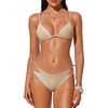 image:imageSUUKSESS Women Sexy Triangle Bikini Set Halter String Two Piece Swimsuit225 Gold Silver Glitter