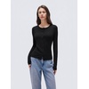 image:imageSUUKSESS Women Cashmere Lace Button Down Sweater Knit Long Sleeve TopsBlack