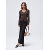 image:imageSUUKSESS Women Cashmere Lace Button Down Sweater Knit Long Sleeve TopsBrown