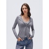 image:imageSUUKSESS Women Cashmere Lace Button Down Sweater Knit Long Sleeve TopsFlower Grey